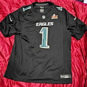 Jalen Hurts Eagles jersey, carbon black, size XXL, Super Bowl LIX